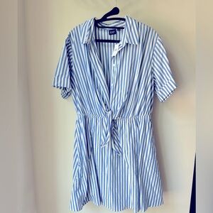 Gap stripe front knot dress